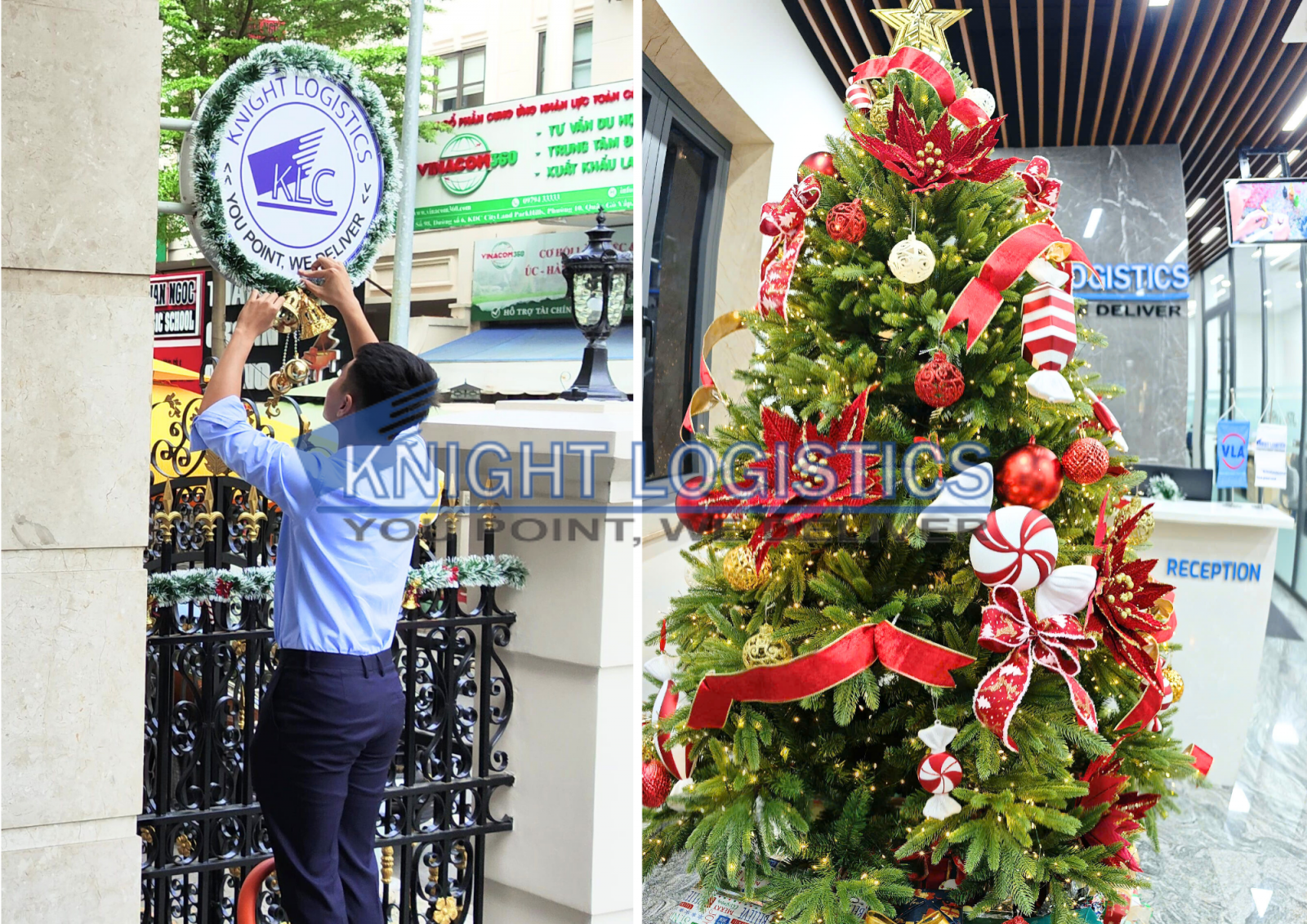 Hình 4. Background cực chất của Knight Logistics chào đón Giáng Sinh

