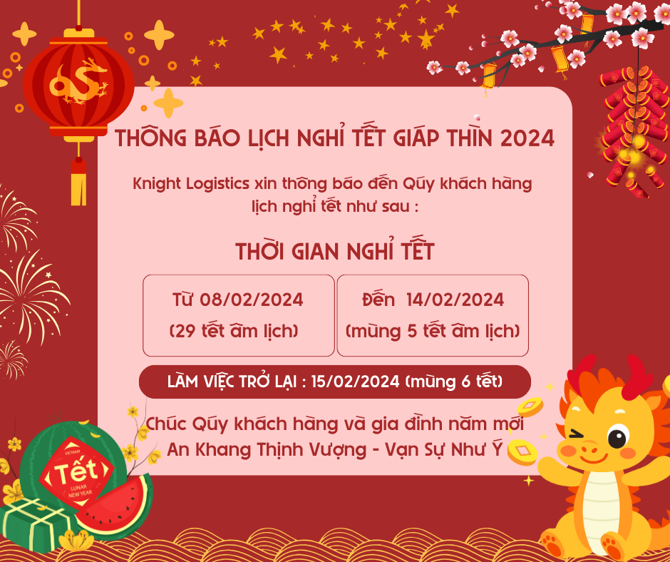 THÔNG BÁO NGHỈ TẾT NGUYÊN ĐÁN GIÁP THÌN 2024